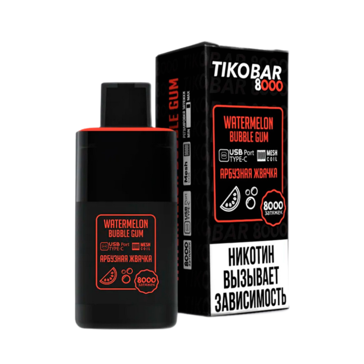 TIKOBAR 8000 Арбузная жвачка 2%
