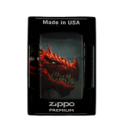 ZIPPO/48777 Dragon Design покр.540 Matte, лат/сталь,чёрн.,