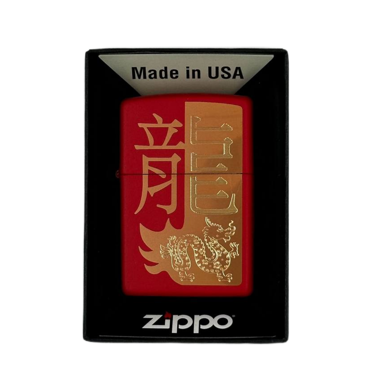 ZIPPO/48769 Year of the Dragon 2024 покр.Red Matte, лат/сталь, красная,  матов.