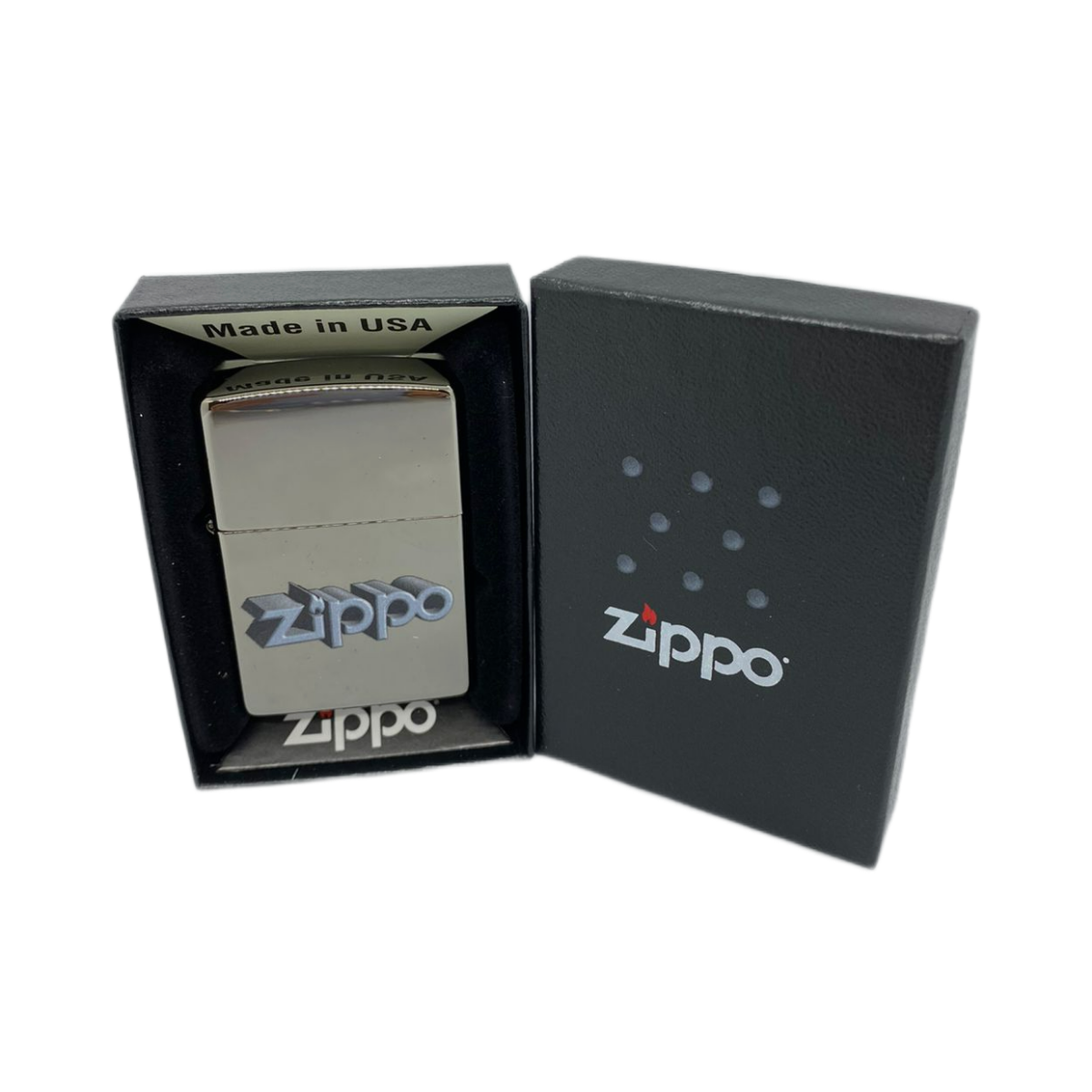 ZIPPO/49417 Zippo Design с покр. Black Ice®, латунь/сталь, чёрн., глянц., 38x13x57 мм