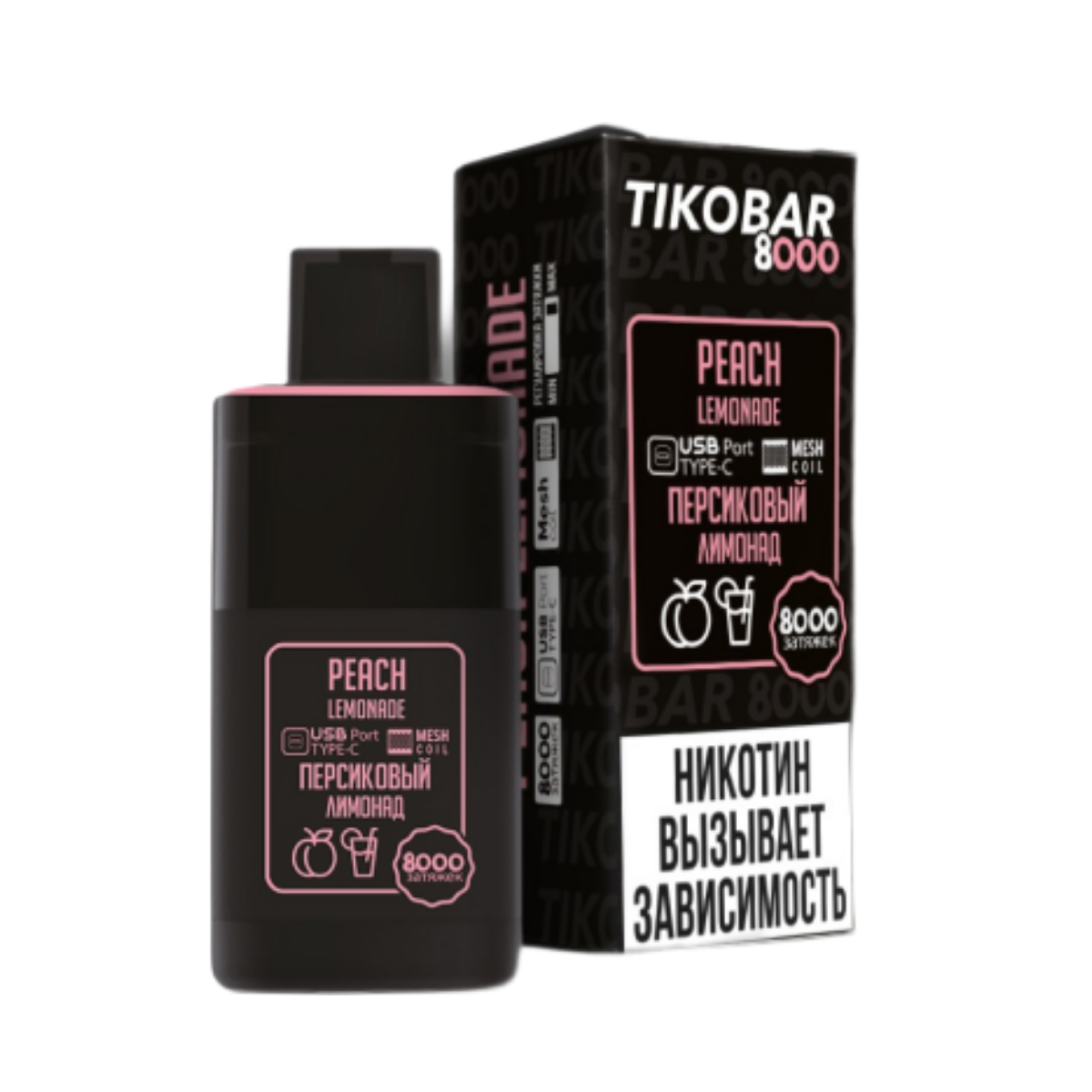TIKOBAR 8000 Персиковый лимонад 2%
