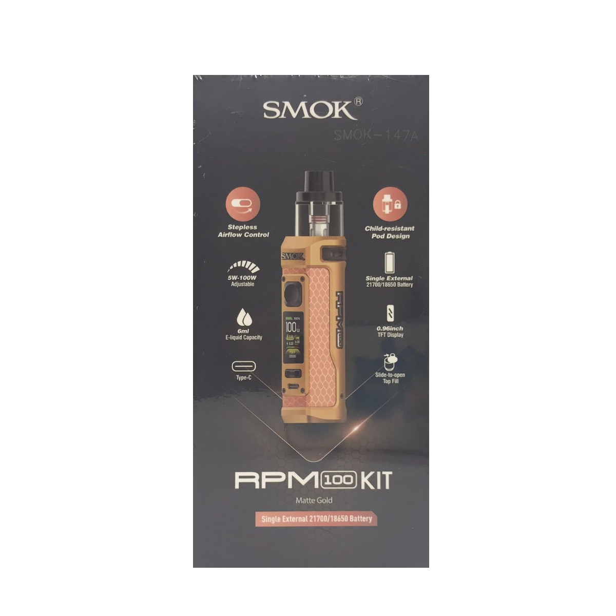 SMOK RPM 100 Pod Kit Matte Gold SMOK-147A