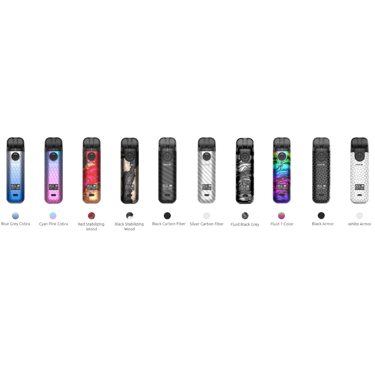 SMOK NOVO 4 Pod 800mAh 25W Kit Silver Carbon Fiber SMOK-083F