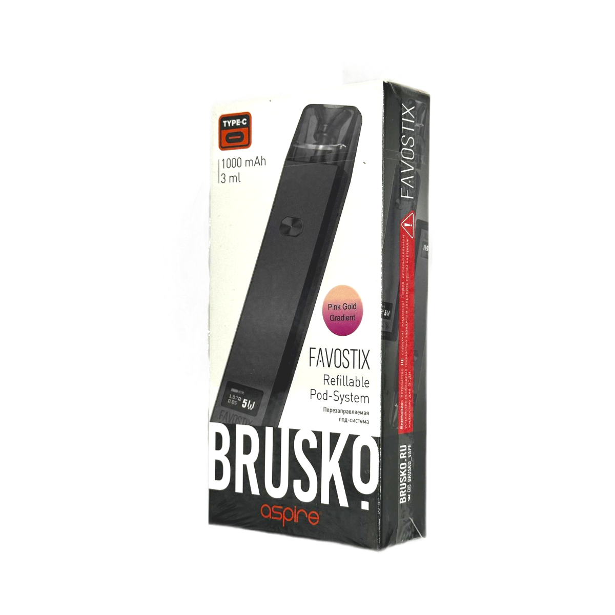 BRUSKO FAVOSTIX 1000 mAh Розово-золотой градиент