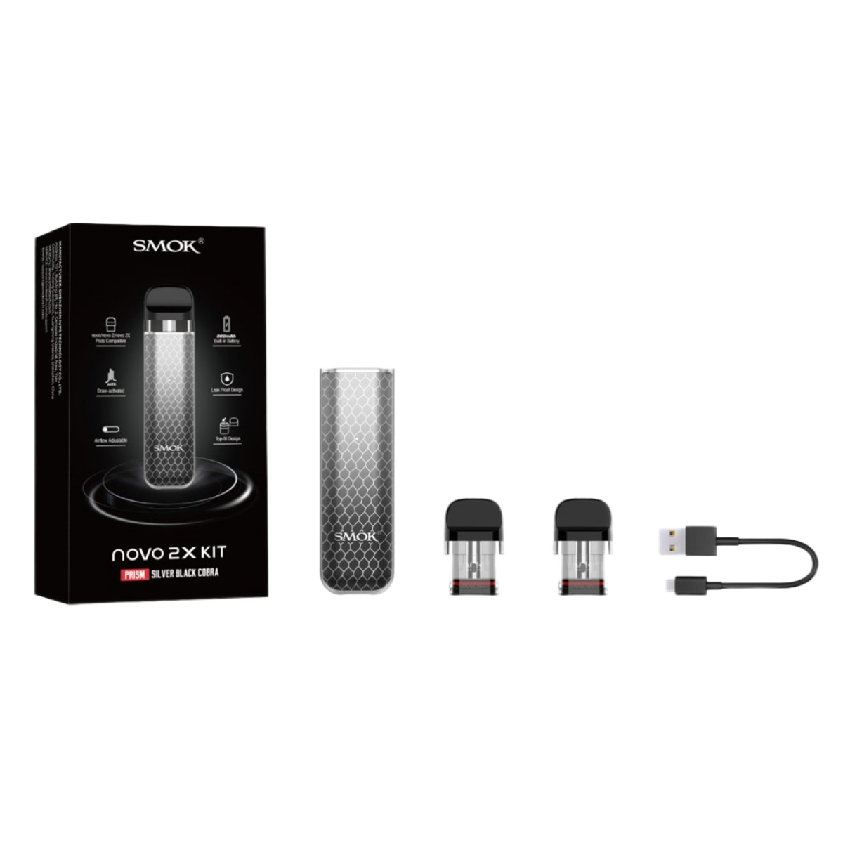 SMOK Novo 2X 800mAh Pod Kit Black Cobra SMOK-140G