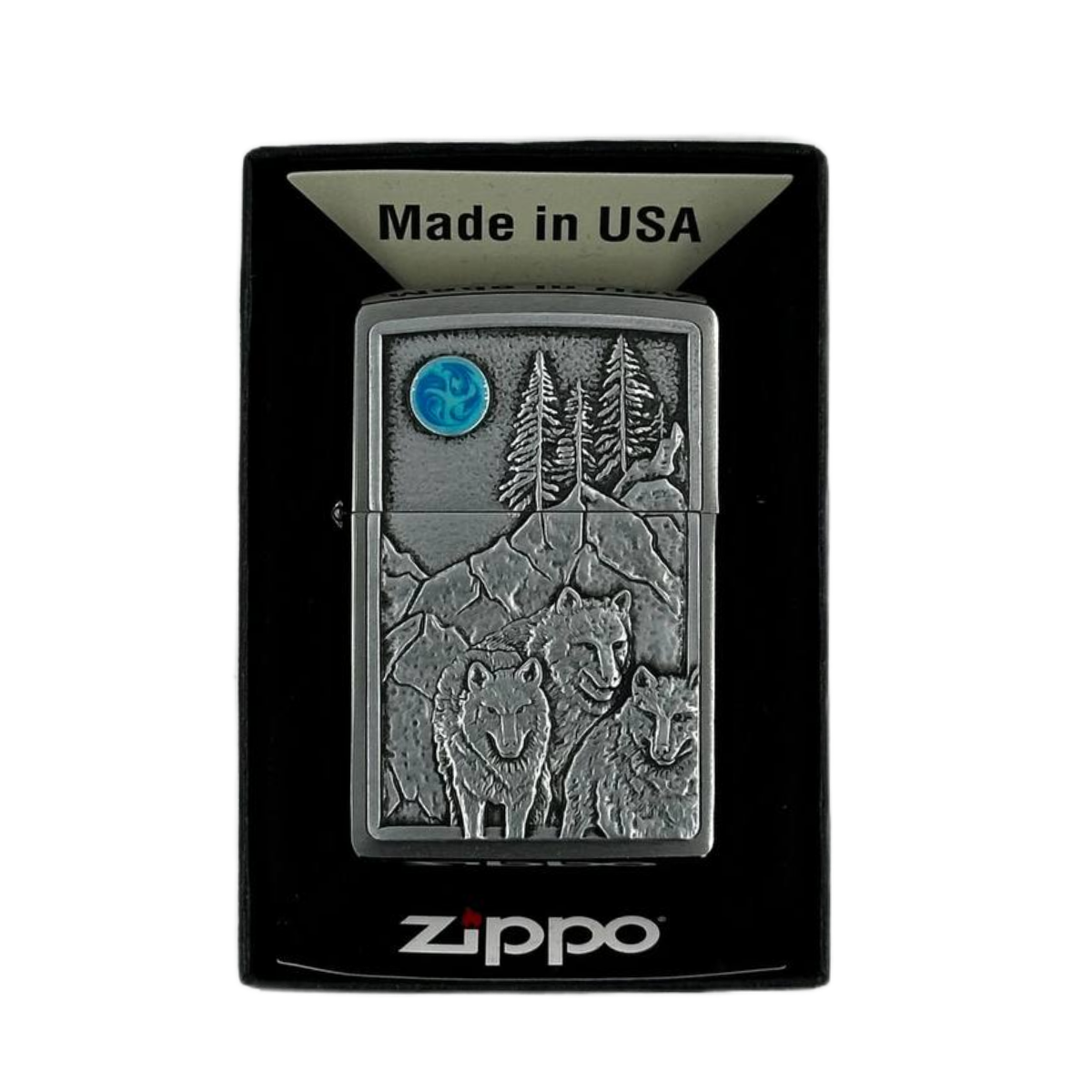 ZIPPO/49295 Wolf Design покр.Brushed Chrome, лат/сталь, серебро
