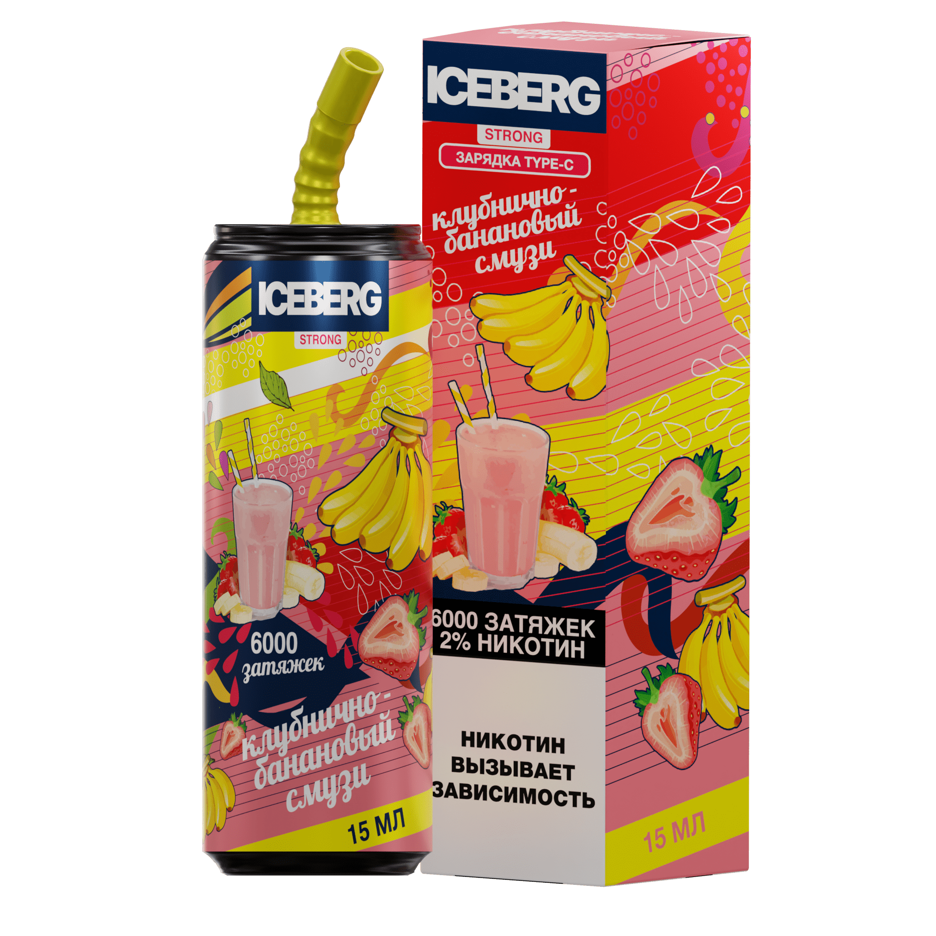 ICEBERG XXL 6000 Клубнично банановый смузи 2%