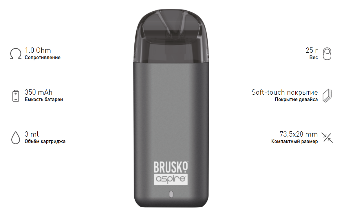 BRUSKO MINICAN 350mAh Фиолетовый