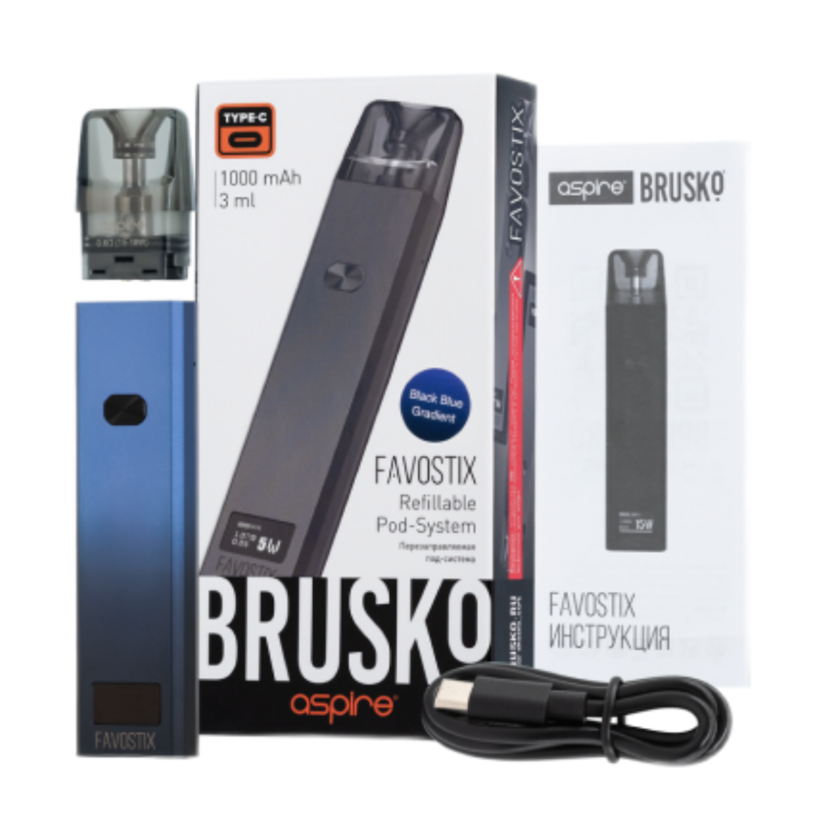 BRUSKO FAVOSTIX 1000mAh Синий