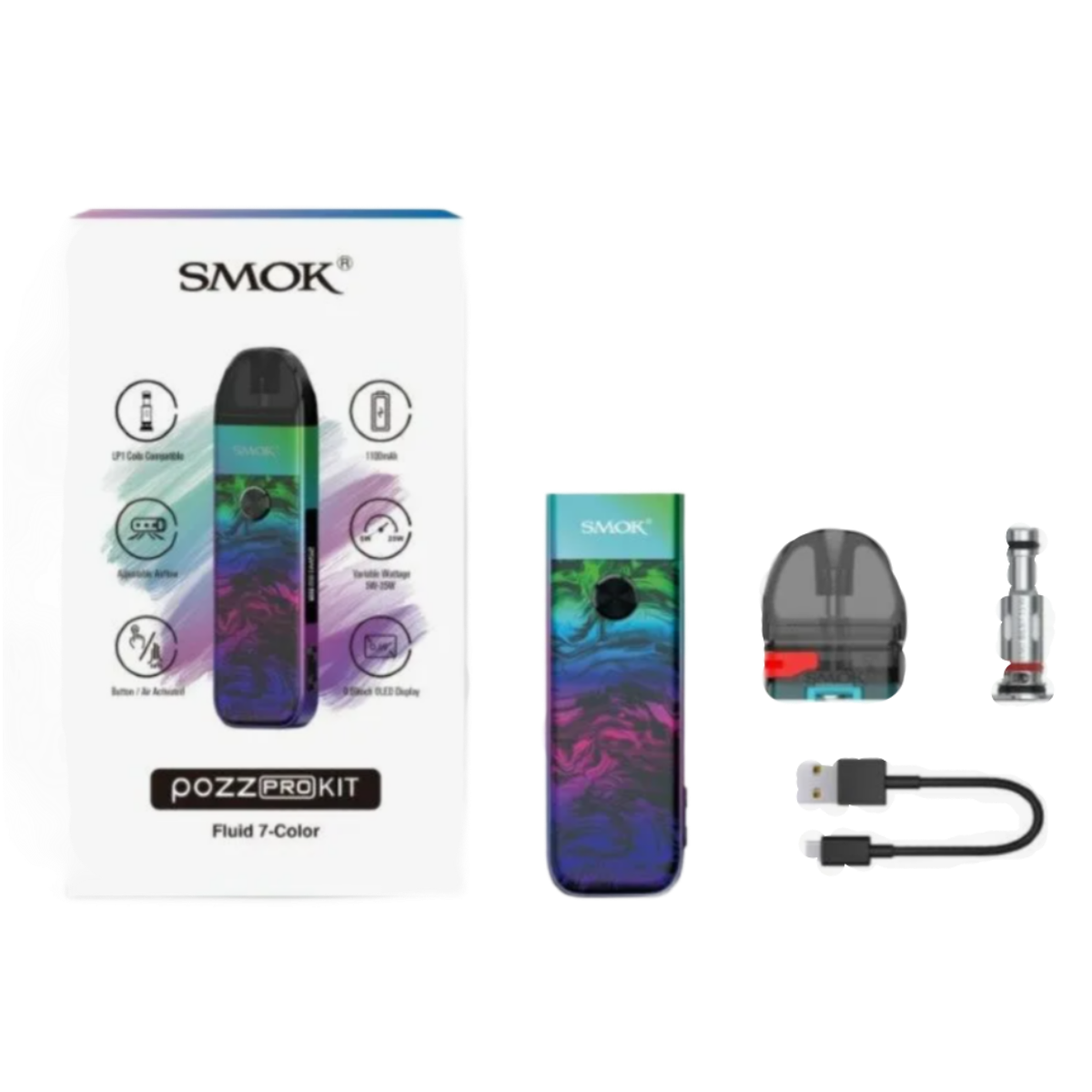 SMOK POZZ PRO 1100mAh Pod Kit 7-Color Alloy SMOK-120D