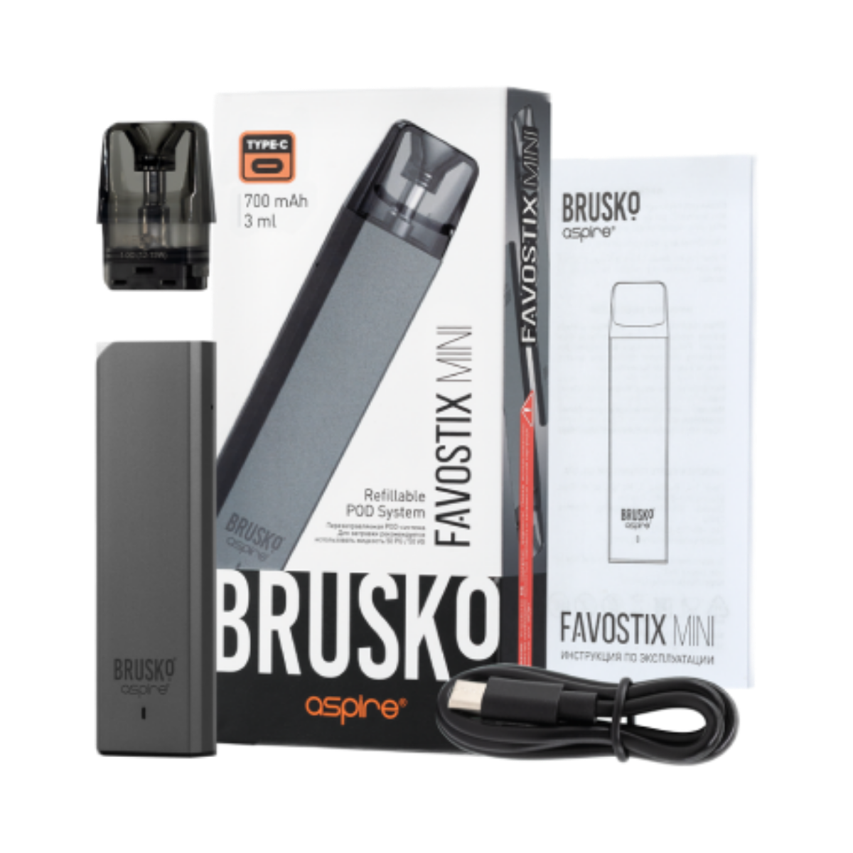 BRUSKO FAVOSTIX MINI 700 mAh Красный