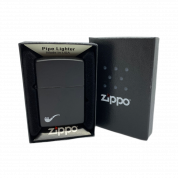 ZIPPO труб/218PL Pipe с покр. Black Matte, латунь/сталь, чёрная, матовая, 36x12x56 мм